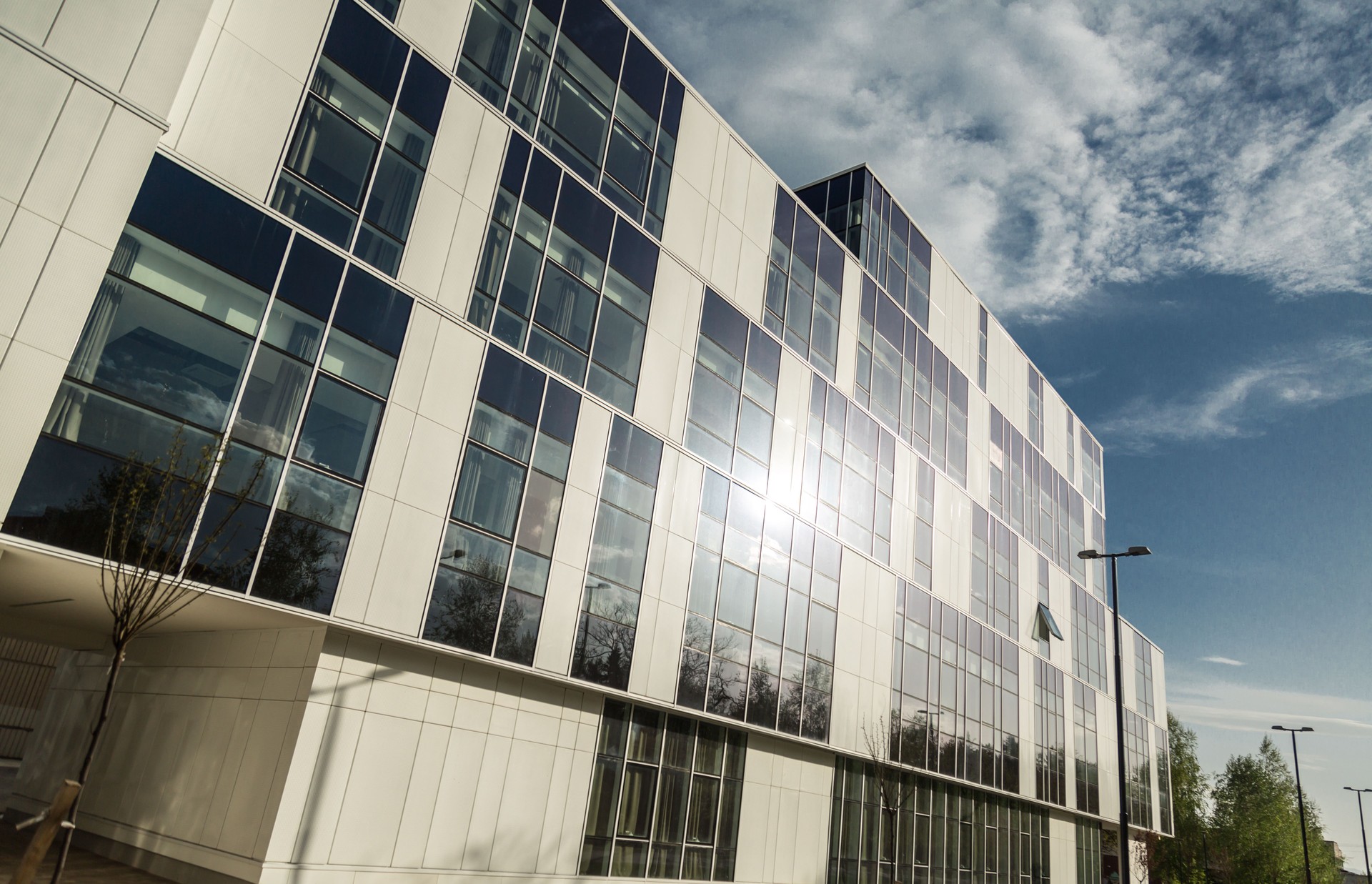 Modern office building glass facade